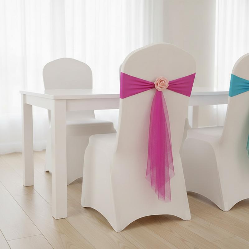 Chair Sash Organza - 1 sztuka ozdobnych szarf na krzesła