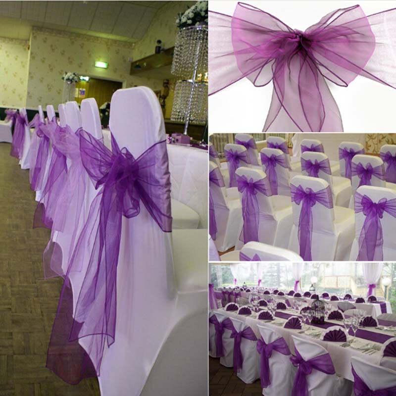 25Piece 18x275cm Ślubne szarfy – Chair Sash Organza recenzja i cena