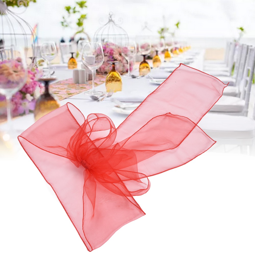 10 sztuk niebieskich, czerwony – Chair Sash Organza recenzja i cena